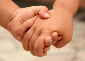 children holding hands