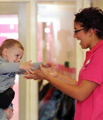 happy child and carer